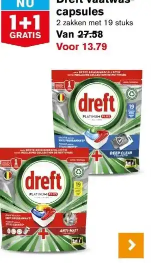 Hoogvliet Dreft vaatwas- capsules aanbieding