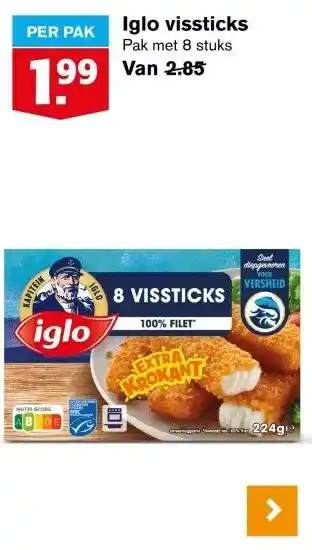 Hoogvliet Iglo vissticks aanbieding