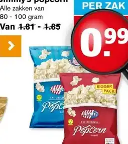 Hoogvliet Jimmy's popcorn aanbieding