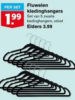 Hoogvliet Fluwelen kledinghangers aanbieding