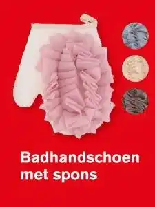 Hoogvliet Badhandschoen met spons aanbieding