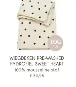 Van Asten BabySuperstore Wiegdeken pre-washed hydrofiel sweet heart aanbieding