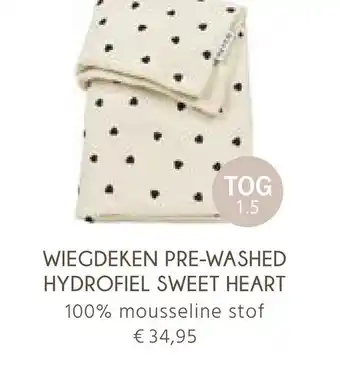 Van Asten BabySuperstore Wiegdeken pre washed hydrofiel sweet heart aanbieding