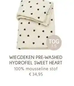 Van Asten BabySuperstore WIEGDEKEN PRE-WASHED HYDROFIEL SWEET HEART aanbieding