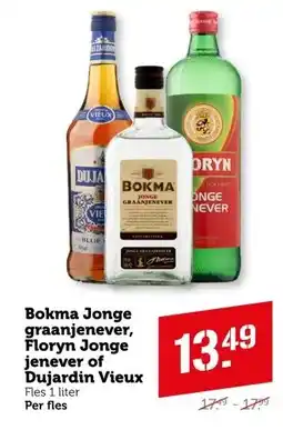 Coop Bokma Jonge graanjenever, Floryn Jonge jenever of Dujardin Vieux aanbieding