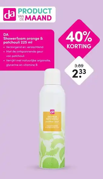 DA DA Showerfoam orange & patchouli 225 ml aanbieding