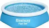 Bol.com Bestway - Fast Set - Opblaasbaar zwembad inclusief filterpomp - PVC - 244x61 cm - Rond aanbieding