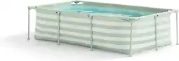 Bol.com Swim Essentials Opzetzwembad - Frame Zwembad - Rechthoek - Groen/Wit Gestreept - 260 x 160 x 65 cm aanbieding