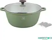 Bol.com Royal Swiss - Marble soep/braadpan - Met glazen afdekplaat groen - voor inductie -Ø24 CM aanbieding