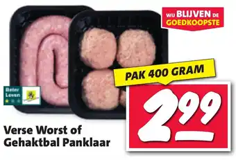 Nettorama Verse Worst of Gehaktbal Panklaar aanbieding