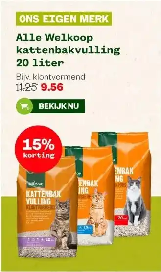 Welkoop Alle Welkoop kattenbakvulling 20 liter aanbieding