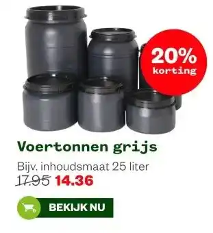 Welkoop Voertonnen grijs aanbieding