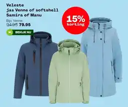 Welkoop Veleste jas Venne of softshell Samira of Manu aanbieding