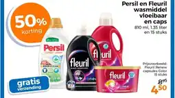 Trekpleister Persil en Fleuril wasmiddel vloeibaar en caps aanbieding