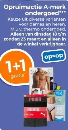 Trekpleister Opruimactie A-merk ondergoed*** aanbieding