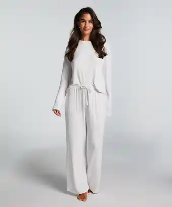 Hunkemoller Hunkemöller Pyjamabroek Pointelle Beige aanbieding