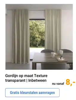 Raamdecoratie.com Gordijn op maat Texture transparant | Inbetween aanbieding