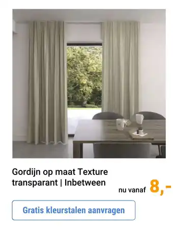 Raamdecoratie.com Gordijn op maat Texture transparant | Inbetween aanbieding