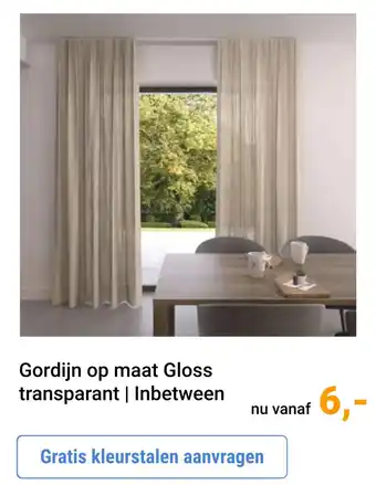 Raamdecoratie.com Gordijn op maat Gloss transparant | Inbetween aanbieding