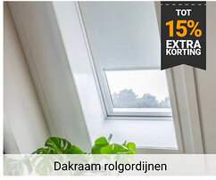 Raamdecoratie.com Dakraam rolgordijnen aanbieding