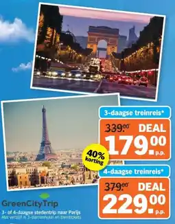 Albert Heijn GreenCityTrip 3 of 4 daagse stedentrip naar Parijs aanbieding