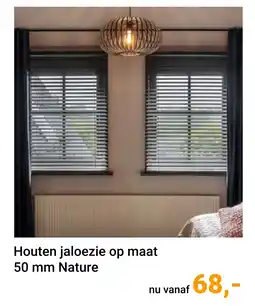 Raamdecoratie.com Houten jaloezie op maat 50 mm Nature aanbieding