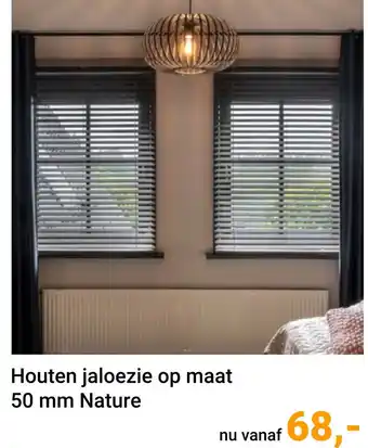 Raamdecoratie.com Houten jaloezie op maat nature aanbieding