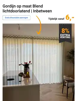 Raamdecoratie.com Gordijn op maat Blend lichtdoorlatend | Inbetween aanbieding