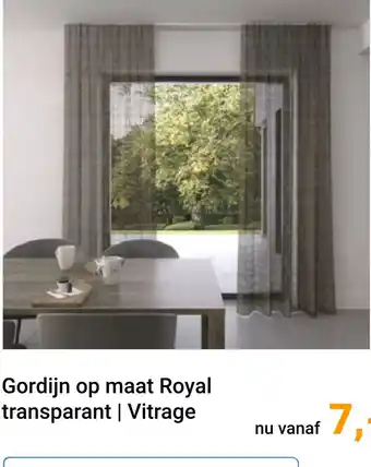 Raamdecoratie.com Gordijn op maat royal transparant  Vitrage aanbieding