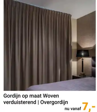 Raamdecoratie.com Gordijn op maat Woven verduisterend Overgordijn aanbieding