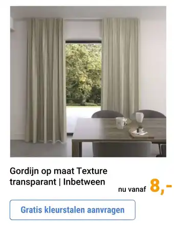 Raamdecoratie.com Gordijn op maat Texture transparant | Inbetween aanbieding