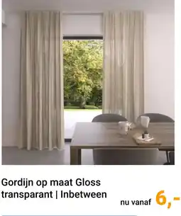 Raamdecoratie.com Gordijn op maat gloss transparant inbetween aanbieding