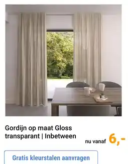 Raamdecoratie.com Gordijn op maat Gloss transparant | Inbetween aanbieding