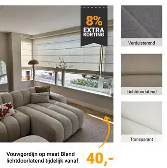 Raamdecoratie.com Vouwgordijn op maat Blend lichtdoorlatend aanbieding