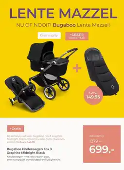 Prenatal Bugaboo kinderwagen Fox 3 Graphite Midnight Black aanbieding