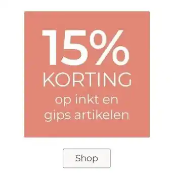 Prenatal 15% KORTING op inkt en gips artikelen aanbieding