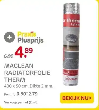 Praxis MACLEAN RADIATORFOLIE THERM aanbieding