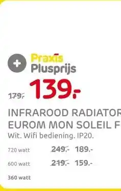 Praxis INFRAROOD RADIATOR EUROM MON SOLEIL FRAME aanbieding