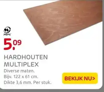 Praxis HARDHOUTEN MULTIPLEX aanbieding