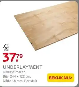 Praxis UNDERLAYMENT aanbieding