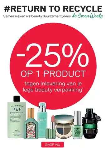 Pour Vous -25% OP 1 PRODUCT tegen inlevering van je lege beauty verpakking* aanbieding