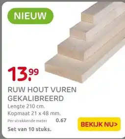 Praxis RUW HOUT VUREN GEKALIBREERD aanbieding