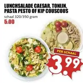 MCD Supermarkt LUNCHSALADE CAESAR, TONIJN, PASTA PESTO OF KIP COUSCOUS aanbieding