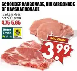 MCD Supermarkt SCHOUDERKARBONADE, RIBKARBONADE OF HAASKARBONADE aanbieding