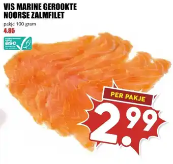 MCD Supermarkt VIS MARINE GEROOKTE NOORSE ZALMFILET aanbieding