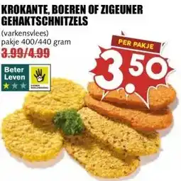 MCD Supermarkt KROKANTE, BOEREN OF ZIGEUNER GEHAKTSCHNITZELS aanbieding