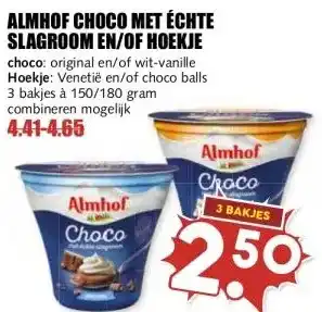 MCD Supermarkt ALMHOF CHOCO MET ÉCHTE SLAGROOM EN/OF HOEKJE aanbieding