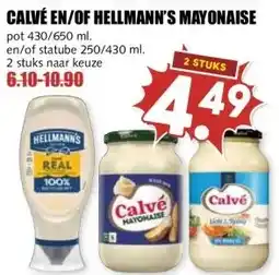 MCD Supermarkt CALVÉ EN/OF HELLMANN'S MAYONAISE aanbieding