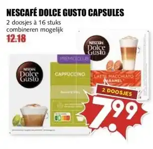 MCD Supermarkt NESCAFÉ DOLCE GUSTO CAPSULES aanbieding