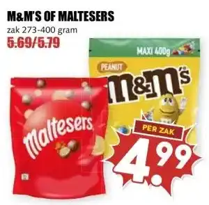 MCD Supermarkt M&M'S OF MALTESERS aanbieding